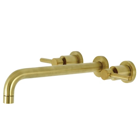 Kingston Brass KS8057DL Wall Mount Tub Faucet, Brushed Brass KS8057DL